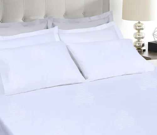 Vista 182 de Threadmill Juego de sábanas de algodón Twin Sábanas 100% algodón para cama tamaño Twin Juego de sábanas de satén jacquard damasco con bolsillo