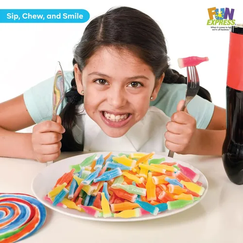 Vista 2 de Dulces de botellas de cera, 1 libra, 50 botellas, dulces nostálgicos y divertidos