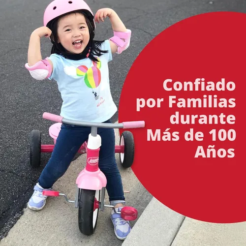 Vista 4 de Radio Flyer Triciclo Red Rider para edades de 2.5 a 5 años, bicicleta de tres ruedas para niños pequeños, triciclo para niños, juguete de montar al