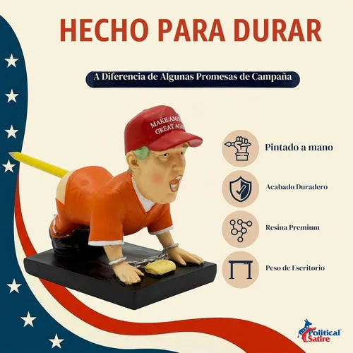 Vista 3 de Soporte para bolígrafo Donald Trump, mercancía de Donald Trump. Regalos divertidos para hombres, regalos de elefante blanco para adultos. Regalos