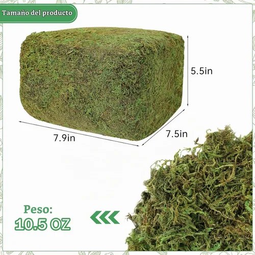 Vista 2 de YUNVI Musgo artificial de gran capacidad de 10.5 onzas para plantas en maceta, hierba de musgo artificial natural para plantas