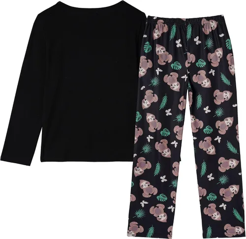 Vista 2 de Vopmocld Pijamas encantadoras de koala para niña grande, diseño de dibujos animados, manga larga, pijamas divertidas