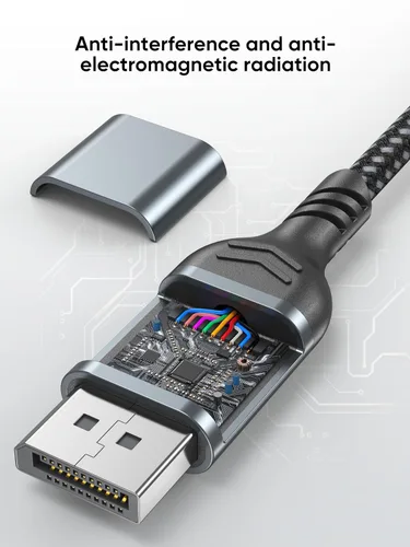 Vista 4 de Cable USB C a DisplayPort 2.1 de 80 Gbps de 6.6 pies, cable de pantalla USB C de 16K a 60Hz 8K a 120Hz 4K a 240Hz, trenzado unidireccional