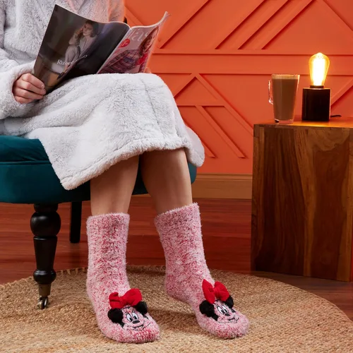 Vista 2 de Disney Women's Slippers Socks Fluffy Slipper Socks
