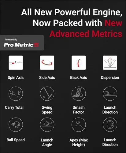 Vista 2 de SC4 PRO Golf Launch Monitor & 3D Driving Range Simulator Indoor and Outdoor Use Portable Golf Swing Analyzer Home Tracker with Built-in Screen