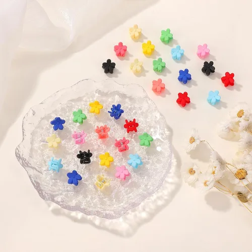Vista 5 de 128 PCS Pinzas Mini para Cabello de Niñas Bebés Clips Tipo Garra Accesorios para Cabello con Flores Barrettes para Niñas de Escuela Niños 128
