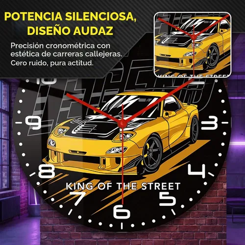 Vista 4 de 12 pulgadas garaje que compite con el reloj de pared del coche silencioso