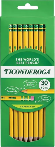 Vista 13 de Ticonderoga - Lápices de madera, preafilados #2 HB suave, amarillo, 1000 unidades, tamaño estándar, borrador de alta calidad
