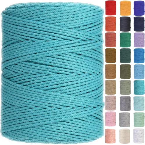 Vista 67 de Cuerda de macramé de 2 mm x 349 metros de cuerda de algodón natural para macramé, cuerda de macramé de color, cuerda de algodón suave, suministros