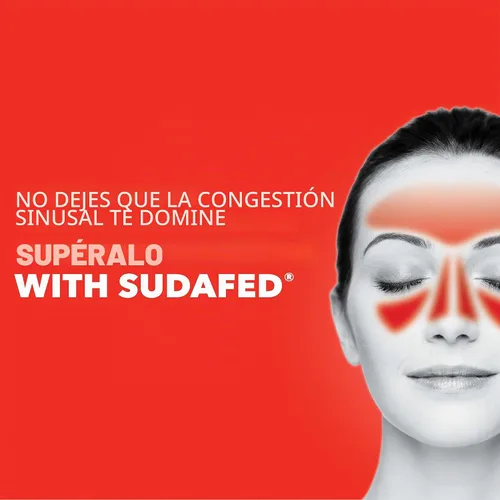 Vista 5 de Sudafed Tabletas de alivio de la congestión sinusal de PE, máxima fuerza, sin somnolencia, 10 mg de fenilefrina HCI descongestionante para presión