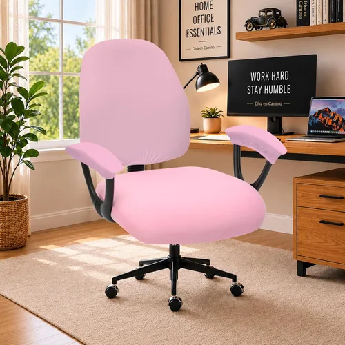 Vista 64 de Fundas elásticas resistentes al agua para sillas de computadora - Protectores lavables para respaldo giratorio y asiento para mascotas - Negro