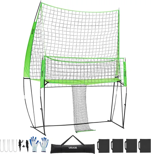 Vista 9 de VEVORAdjustable Height Badminton Net Set for Backyard Beach Lawn, Outdoor Portable Volleyball Net with Carrying Bag, 4 Square Quick Assemble Game