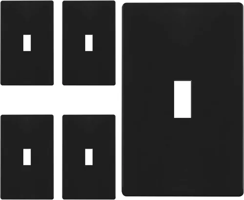 Vista 28 de ENERLITES - Placa de pared con interruptor de palanca sin tornillos, cubierta de interruptor de luz segura para niños, tamaño estándar de 1 gancho