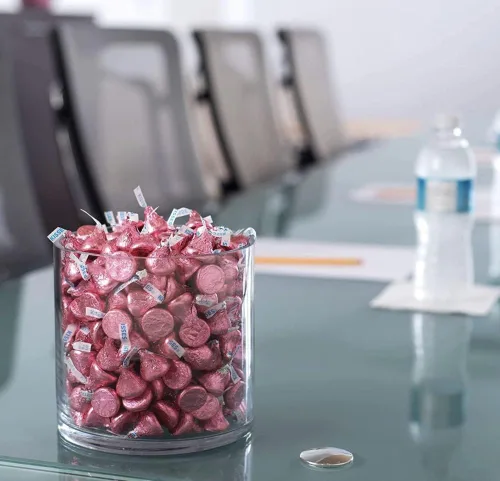 Vista 3 de Hershey besa el chocolate con leche en papel de aluminio rosa bolsa de 1 libra (16 onzas aproximadamente 100 besos) la mejor manera de darte un