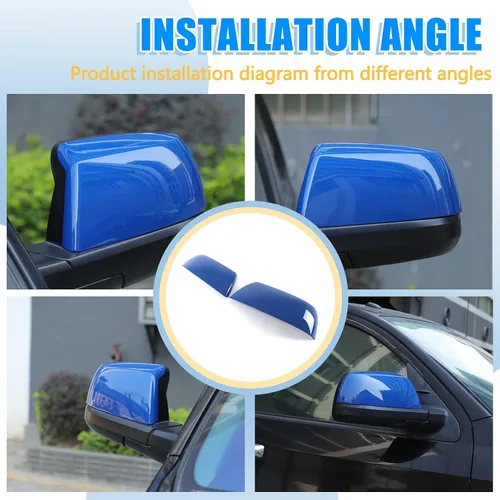 Vista 7 de Adhesivo ABS para cubierta de espejo retrovisor lateral exterior compatible con Toyota Tundra 2007-2021 Crew Max Sequoia 2008-2020 Accesorios
