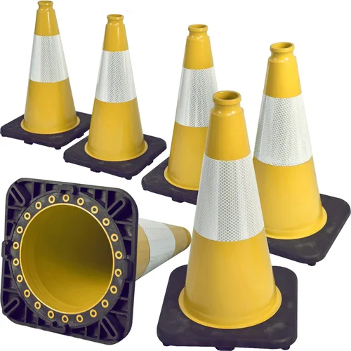 Vista 11 de Paquete de 6 conos de tráfico de PVC verdes de 12 pulgadas con base resistente, conos de seguridad de alta visibilidad para todo tipo de clima