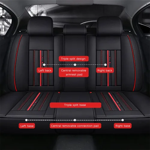 Vista 8 de Juego completo de fundas de asiento de automóvil compatibles con LR2 de cobertura completa, transpirable e impermeable, juego completo de accesorios