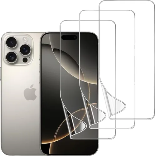 Vista 12 de Paquete de 3 protectores de pantalla de TPU para iPhone 13/13 Pro de 6.1 pulgadas, película de hidrogel transparente HD transparente suave