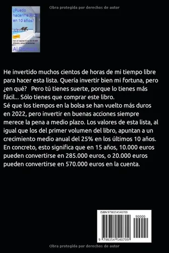Vista 2 de Puedo hacerme RICO en 10 años SÍ! Con un capital inicial de 20.000 dólares y estas 50 acciones (Can I become rich) (Spanish Edition)