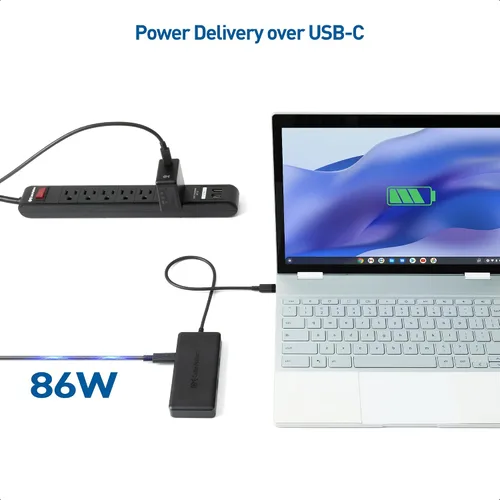 Vista 4 de Cable Matters [Funciona con certificado Chromebook] 4K @60Hz USB C Hub HDMI, adaptador multipuerto USB-C con HDMI, 2X USB3.0, Gigabit Ethernet y PD