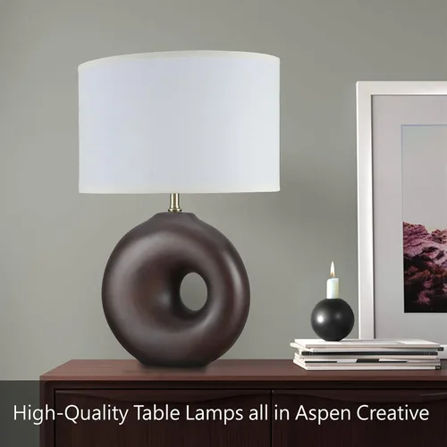 Vista 4 de Aspen Creative 40083-4 Juego de 1 lámpara de mesa con candelabro, diseño contemporáneo en níquel satinado, 8.0 x 8.0 x 19.5 pulgadas, azul, Amarillo