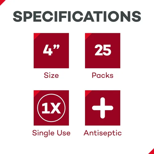 Vista 2 de Dealmed Hisopos de alcohol de 4 pulgadas, sellados individualmente, perfectos para kits de primeros auxilios portátiles, 3 hisopos/paquete, 25