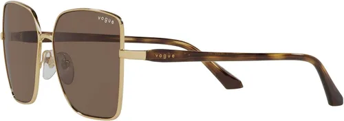 Vista 3 de Vogue Eyewear Gafas de sol para mujer, montura dorada pálida, lentes degradadas marrones, 2.283 in