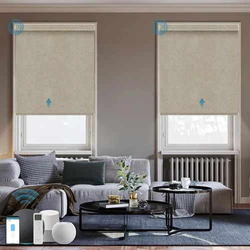 Vista 20 de Persiana Motorizada, Compatible con Homekit Thread-Enabled, Persianas Inteligentes 100% Opacas con Control Remoto, Persiana Enrollable Eléctrica
