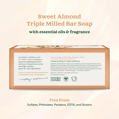 Vista 2 de Jabón Clean Bar de South of France Body Care Manteca de karité francesa de triple molida con aceites orgánicos + esenciales, vegano, sin OMG, 6