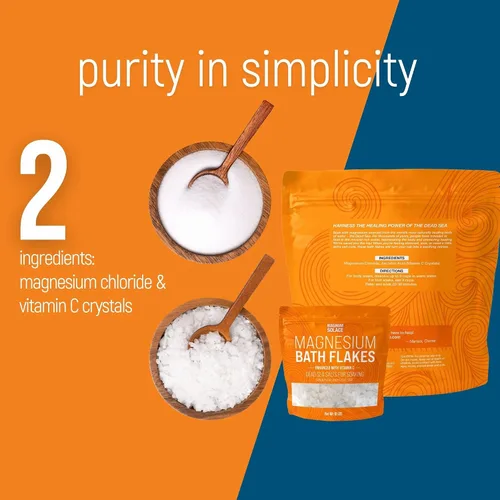 Vista 5 de Copos de magnesio de 10 libras con vitamina C y 10 libras de copos sin perfume: paquete de 2