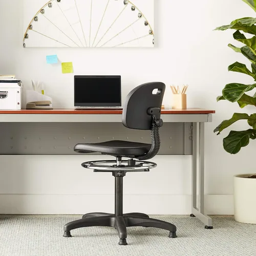 Vista 2 de Safco 6680 Soft Tough Economy - Silla de banco de trabajo (los brazos opcionales se venden por separado), color negro