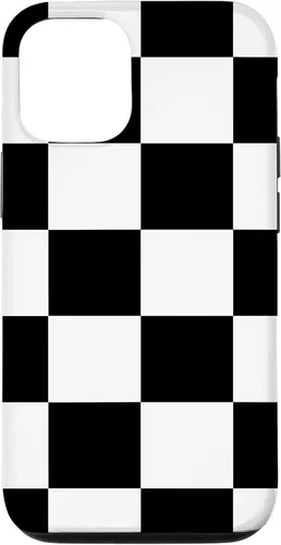 Vista 28 de Black and White Classic Checkered Big Checkerboard Pattern Case for iPhone 16