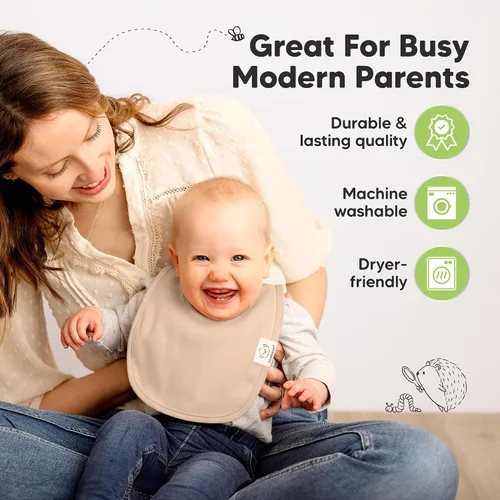 Vista 8 de KeaBabies Paquete de 8 baberos orgánicos para bebés para niñas y niños y paquete de 8 baberos orgánicos para bebés para niñas y niños, baberos