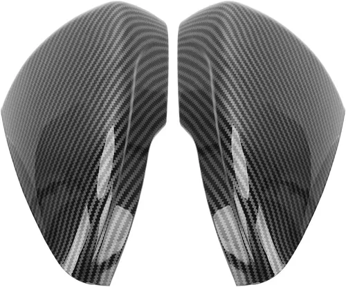 Vista 5 de Riloer Cubiertas de espejo retrovisor lateral del automóvil, cubierta de fibra de carbono, cubierta de espejo retrovisor de puerta, tapas de carcasa