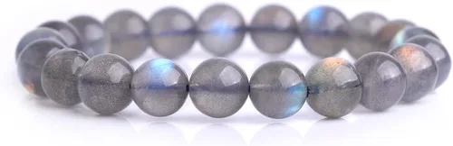 Vista 12 de GEM-Inside - Pulsera de cuarzo de cristal hecha a mano de 0.276 in de grado AAA, con cuentas redondas, elástica, energía, reiki, chakras, para azul