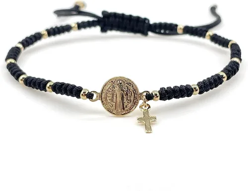 Vista 9 de St Benedict Medal Adjustable Red String Pulsera San Benito