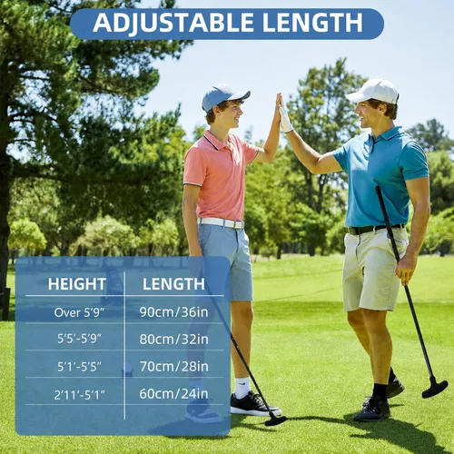 Vista 4 de Juego de 2 mini golf – Putter bidireccional, diestro/izquierdo, longitud ajustable para adultos, principiantes
