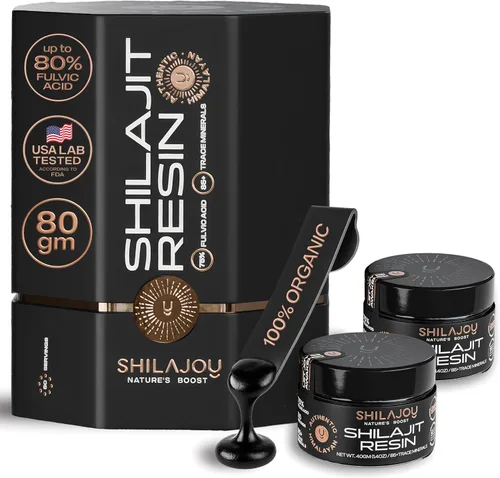 Vista 10 de Resina Shilajit orgánica para hombres y mujeres, grado oro puro del Himalaya con más de 75% de ácido fúlvico y más de 85 oligominerales, probada
