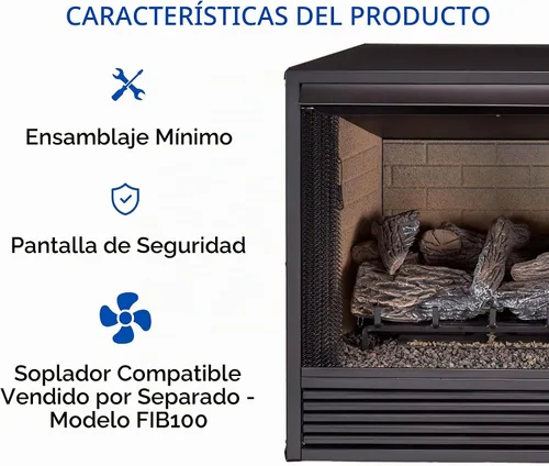 Vista 5 de ProCom Inserto universal de cámara de combustión sin ventilación de 32 pulgadas - Diseño de espacio cero - Modelo # PC32VFC