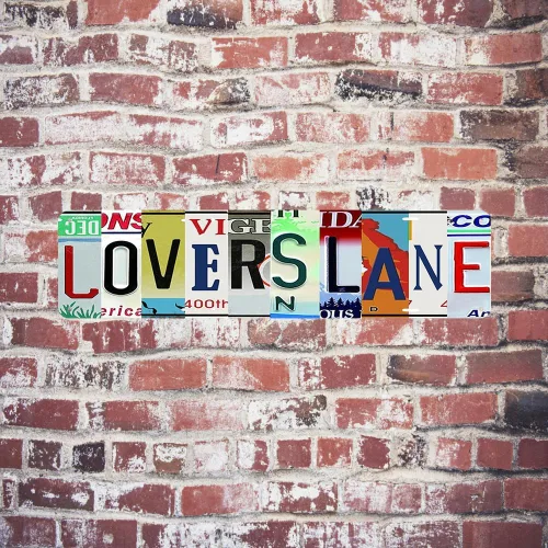 Vista 4 de Lovers Lane - Letrero de metal para decoración de pared para dormitorio, hogar y dormitorio, póster estético Y2K para mujeres, habitación femenina