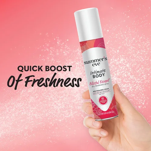 Vista 7 de Summer's Eve Spray femenino refrescante diario, Blissful Escape, 2 onzas Spray corporal diario sin talco para mujeres, cuidado femenino que