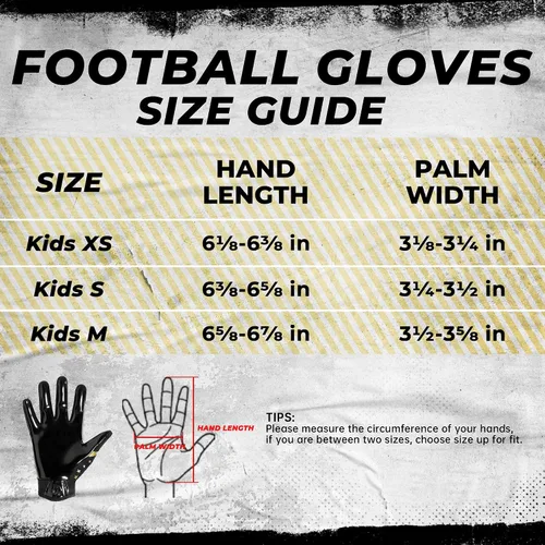 Vista 7 de HANDLANDY Guantes de fútbol americano juvenil para niños y niñas, guantes de receptor abierto pegajosos para niños, guantes de fútbol americano