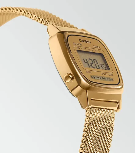 Vista 3 de Casio - Reloj digital de cuarzo para mujer con pulsera de acero inoxidable macizo
