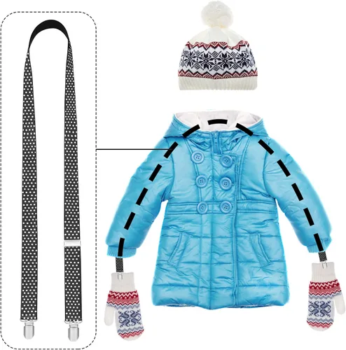 Vista 6 de SATINIOR 8 clips de guantes para niños, clips de vestir para sombrero, guantes ajustables, clip de tirantes elástico, clip para guantes pequeños, 3