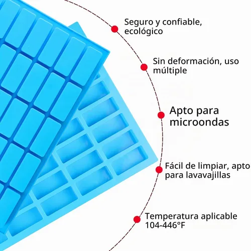 Vista 6 de 2 paquetes de 40 cavidades estrechos moldes rectangulares de chocolate/moldes de caramelo de silicona/para moldes de dulce de azúcar, trufas