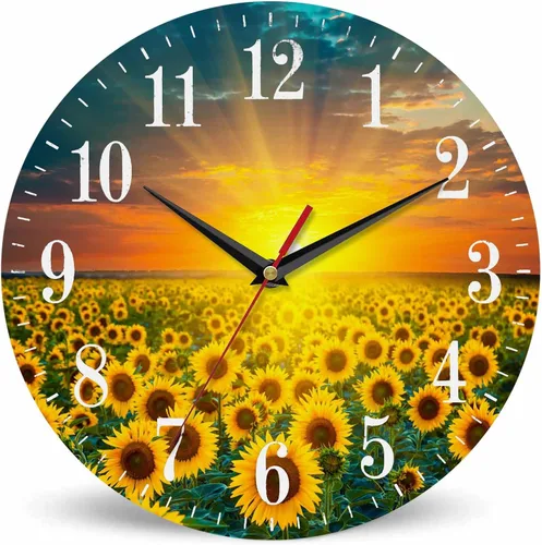 Vista 11 de Mxocom Reloj de pared de cocodrilo verde de dibujos animados con dientes, lindo estilo divertido de 10 pulgadas, silencioso, sin tictac, funciona