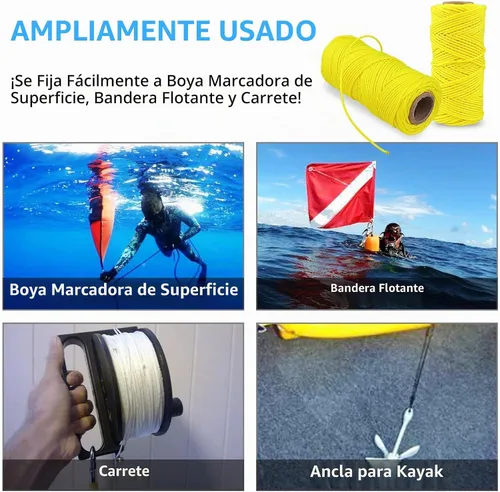Vista 3 de Reemplazo de línea de carrete de buceo, cable de nailon de 150 pies