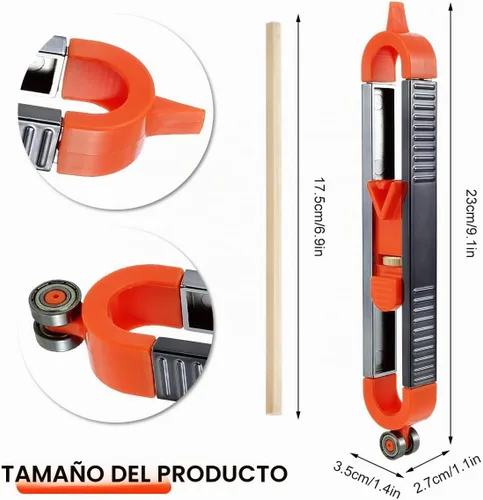 Vista 7 de Medidor de contorno preciso ajustable con cerradura y lápiz para carpintería, copia de construcción, duplicador de forma irregular, medición