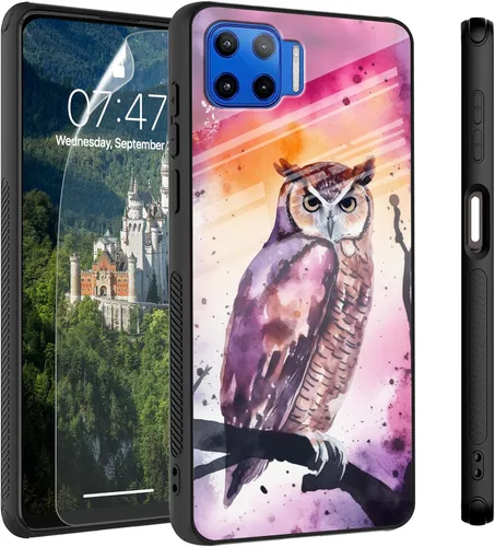 Vista 47 de Funda para Motorola Moto Edge 2022, cubierta trasera de vidrio templado con protector de pantalla, protección a prueba de golpes para Motorola Moto