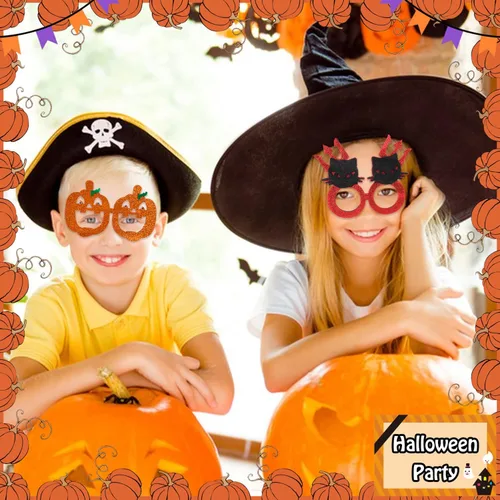 Vista 4 de PARTYWIND Gafas de Halloween para suministros de fiesta de niños, 12 estilos de gafas divertidas de Halloween para fiestas de niños, accesorios
